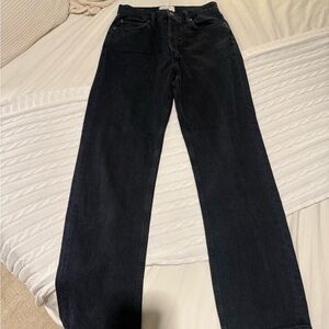Agolde 90s Punch Waist Black Denim Jeans